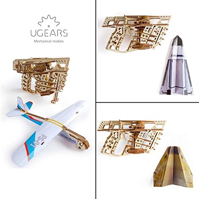MADE IN EUROPE, 3D WOODEN PUZZLE MODEL FLIGHT STARTER, MECHANICAL MODEL KIT, DIY, SELF PROPELLED, WOODCRAFT CONSTRUCTION TOY, PERFECT FOR GIFTING, NO GLUE NEEDED, BROWN, UGR-70075 - Image 4